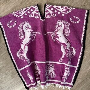 Purple horse blanket poncho OS